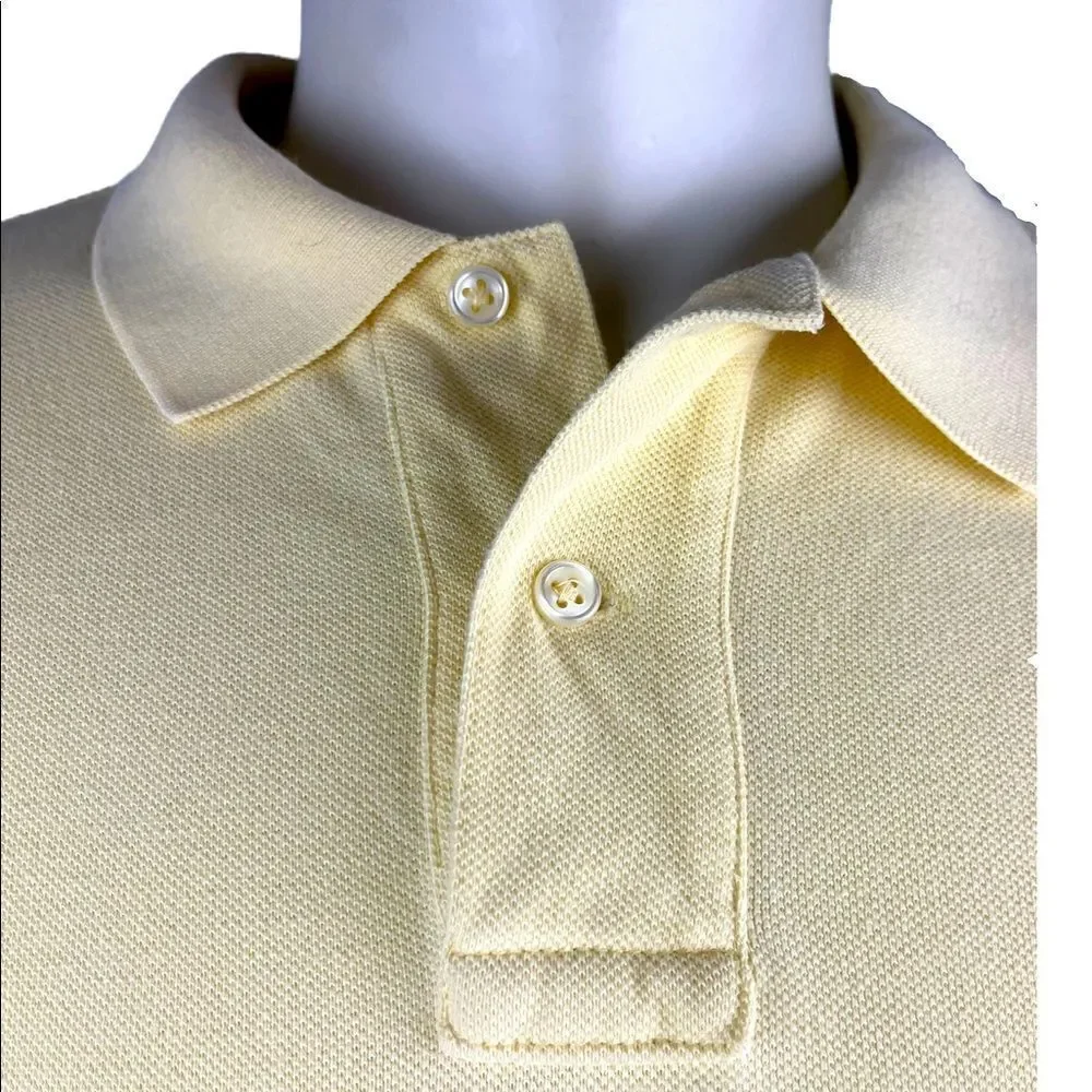 Long Sleeved Yellow Polo by Ralph Lauren in Pre-Loved Condition Custom Fit XXL